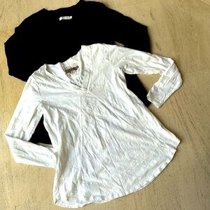 Mododoc Los Angeles black & white long sleeve tees